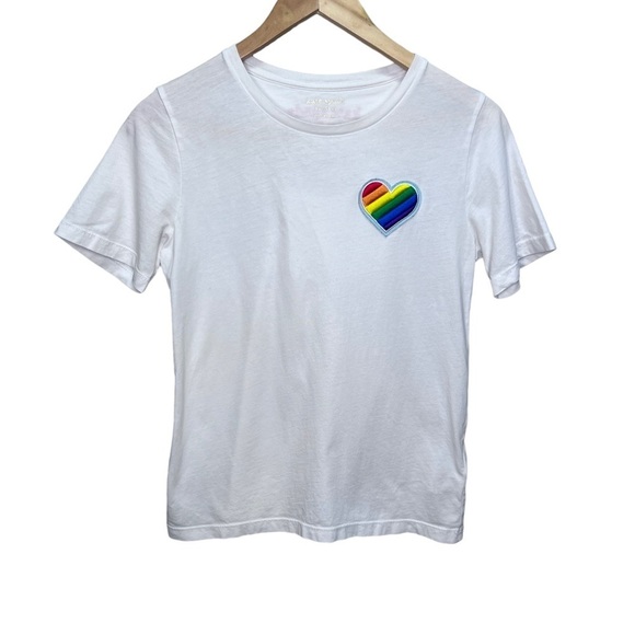 Kate Spade Rainbow Heart Patch Tee Size XS - Picture 3 of 9